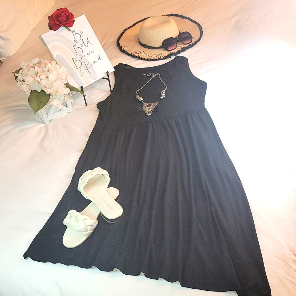 Ava & Viv Women's Sleeveless Asymmetrical Knit Dress Summer Dress Beach - Picture 3 of 12